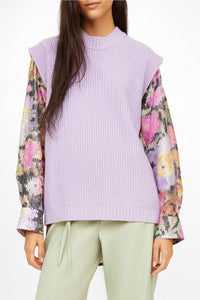 Pull Simon classique en laine - Lilas