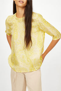 Haut Martial à motif paisley en soie - Soleil