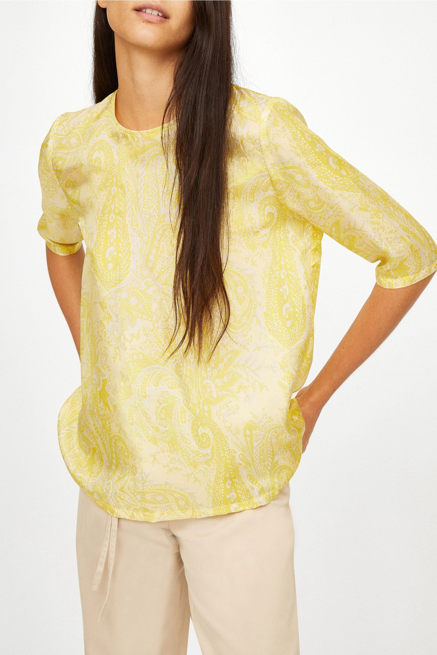 Haut Martial à motif paisley en soie - Soleil