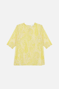 Haut Martial à motif paisley en soie - Soleil