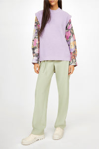Pull Simon classique en laine - Lilas