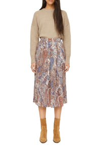 Jupe Walker à motif paisley en soie - Denim