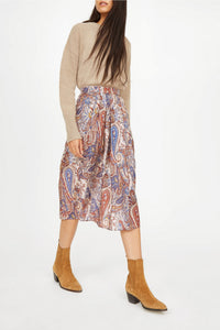 Jupe Walker à motif paisley en soie - Denim