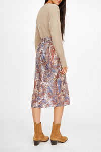 Jupe Walker à motif paisley en soie - Denim