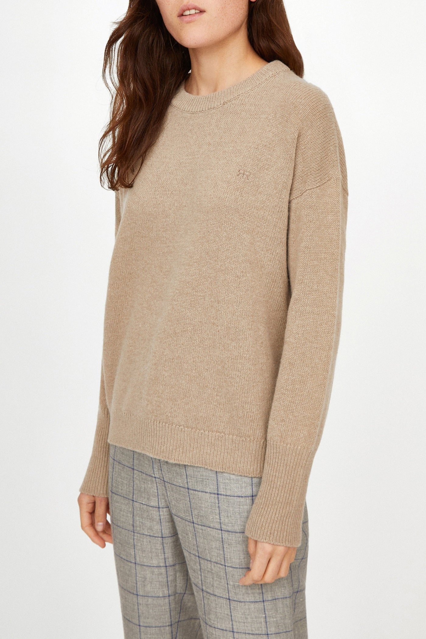 Pull Darius classique en laine - Beige