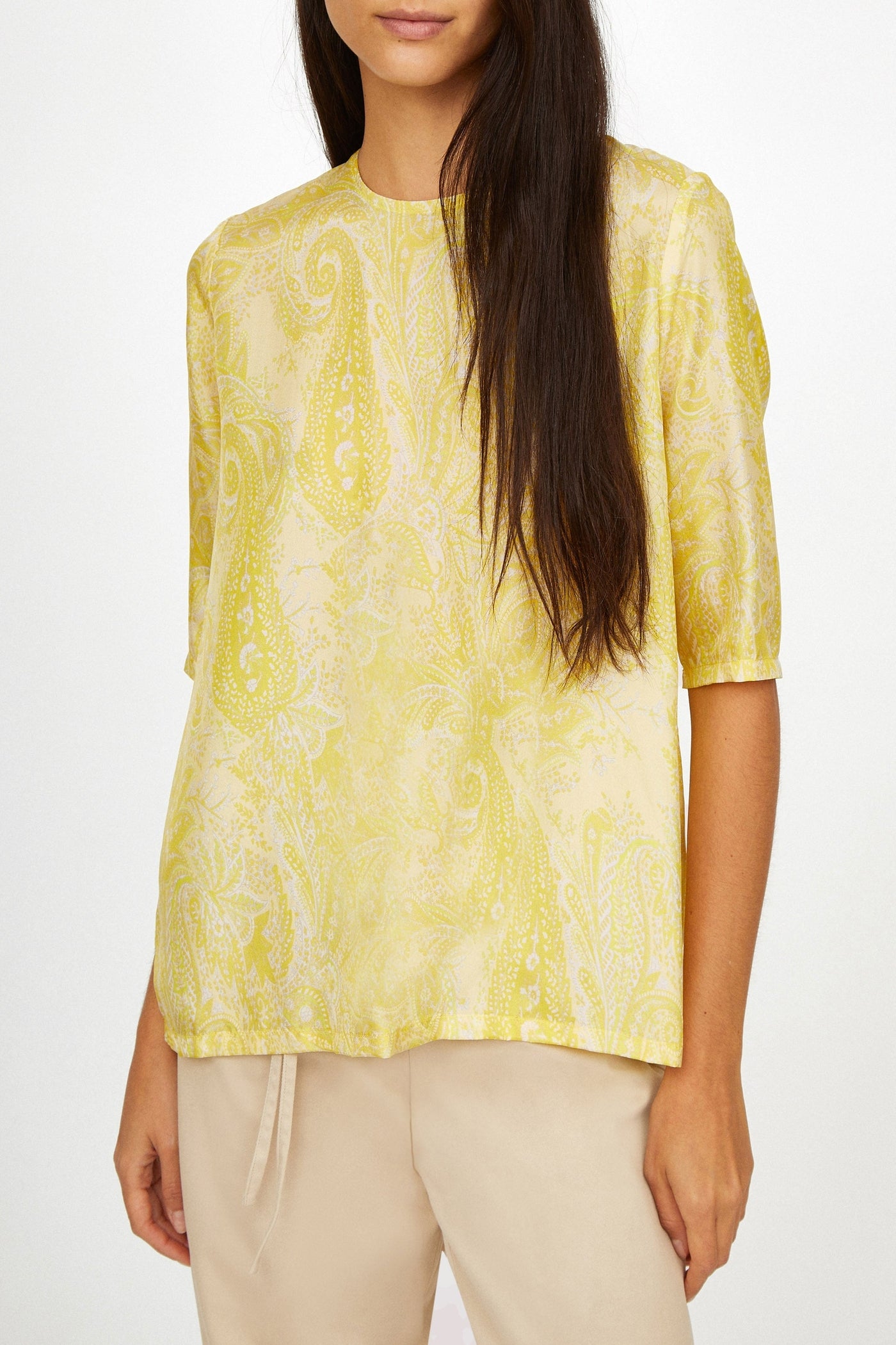 Martial silk paisley top - Denim
