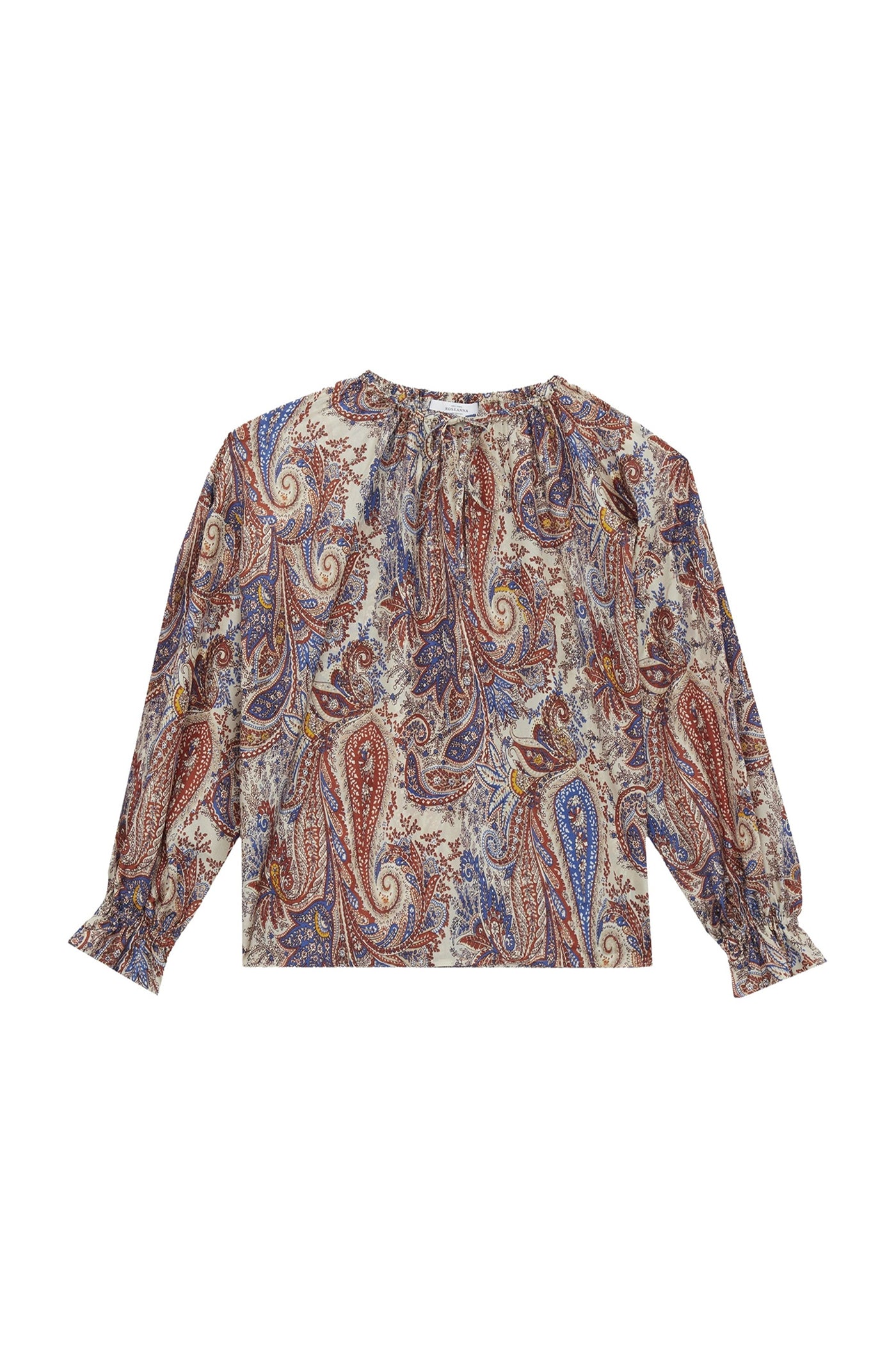 Blouse Ava à motif paisley en soie - Denim