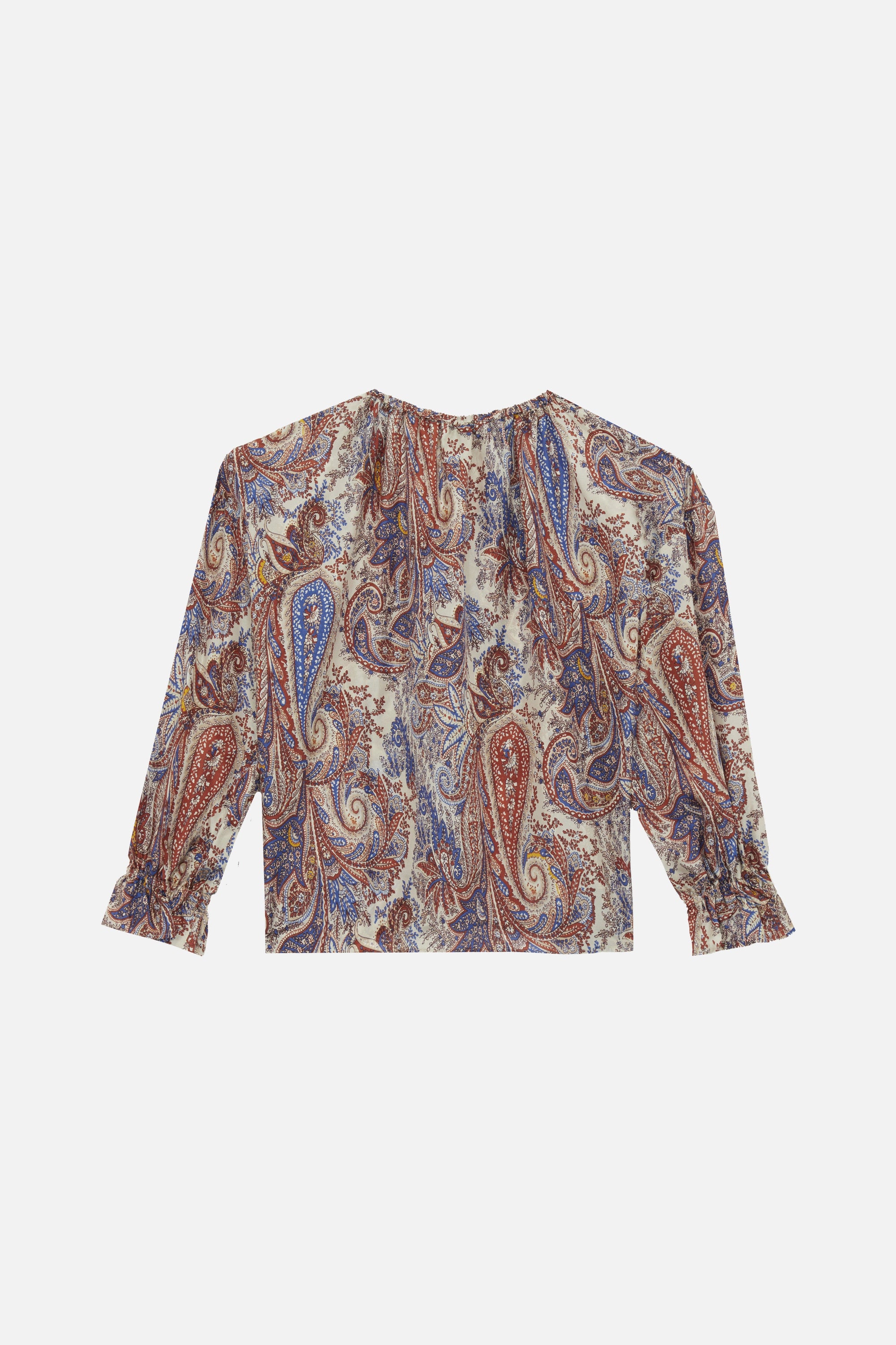 Blouse Ava à motif paisley en soie - Denim