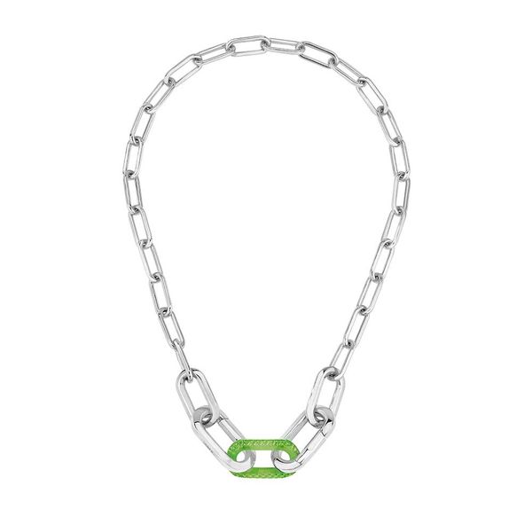 Collier Empreinte animale Serpent en cristal - Vert