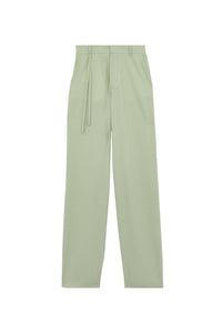 Pantalon Turn taille haute en laine mélangée - Pistache