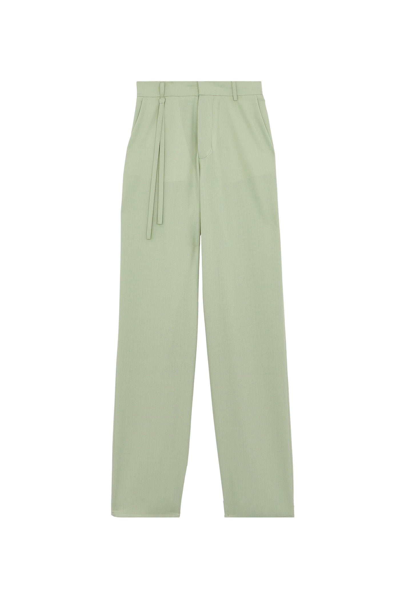 Pantalon Turn taille haute en laine mélangée - Pistache