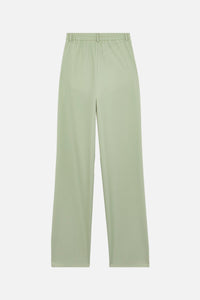 Pantalon Turn taille haute en laine mélangée - Pistache
