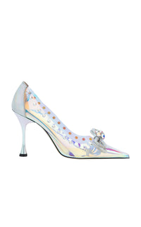 Double Bow 100 rhinestone pumps - Iridescent