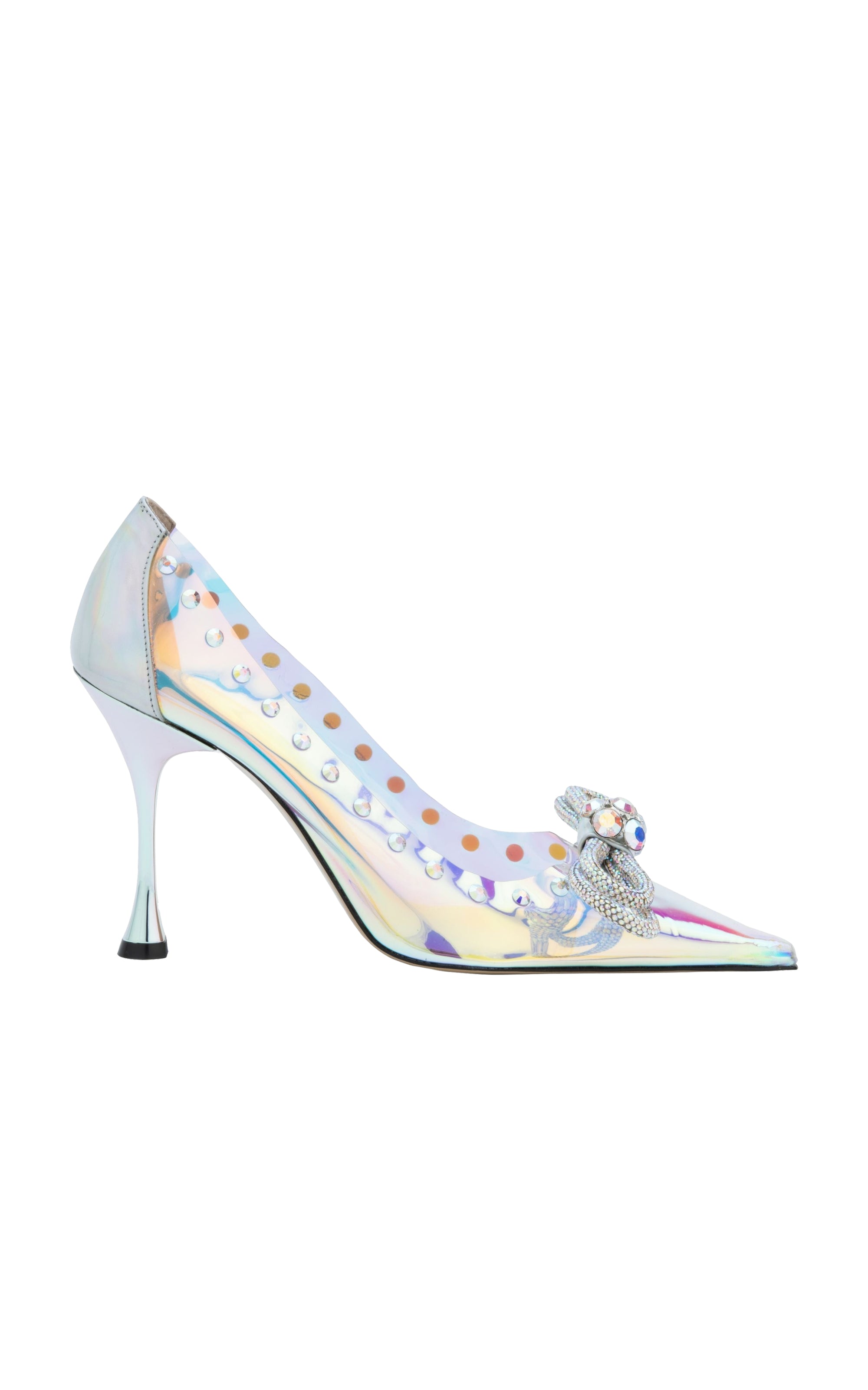 Double Bow 100 rhinestone pumps - Iridescent