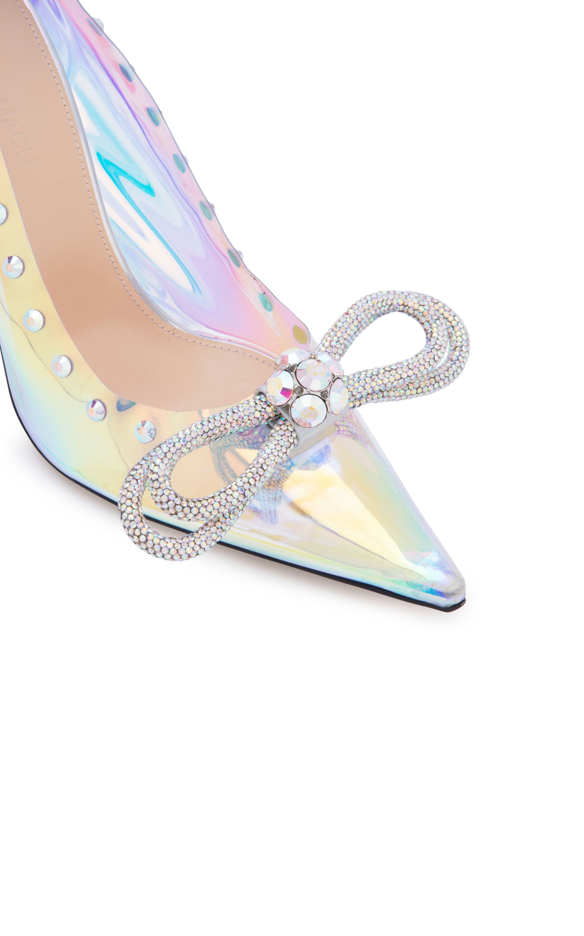 Double Bow 100 rhinestone pumps - Iridescent