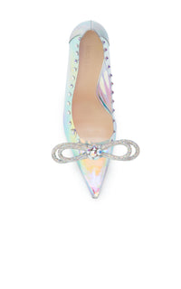 Double Bow 100 rhinestone pumps - Iridescent