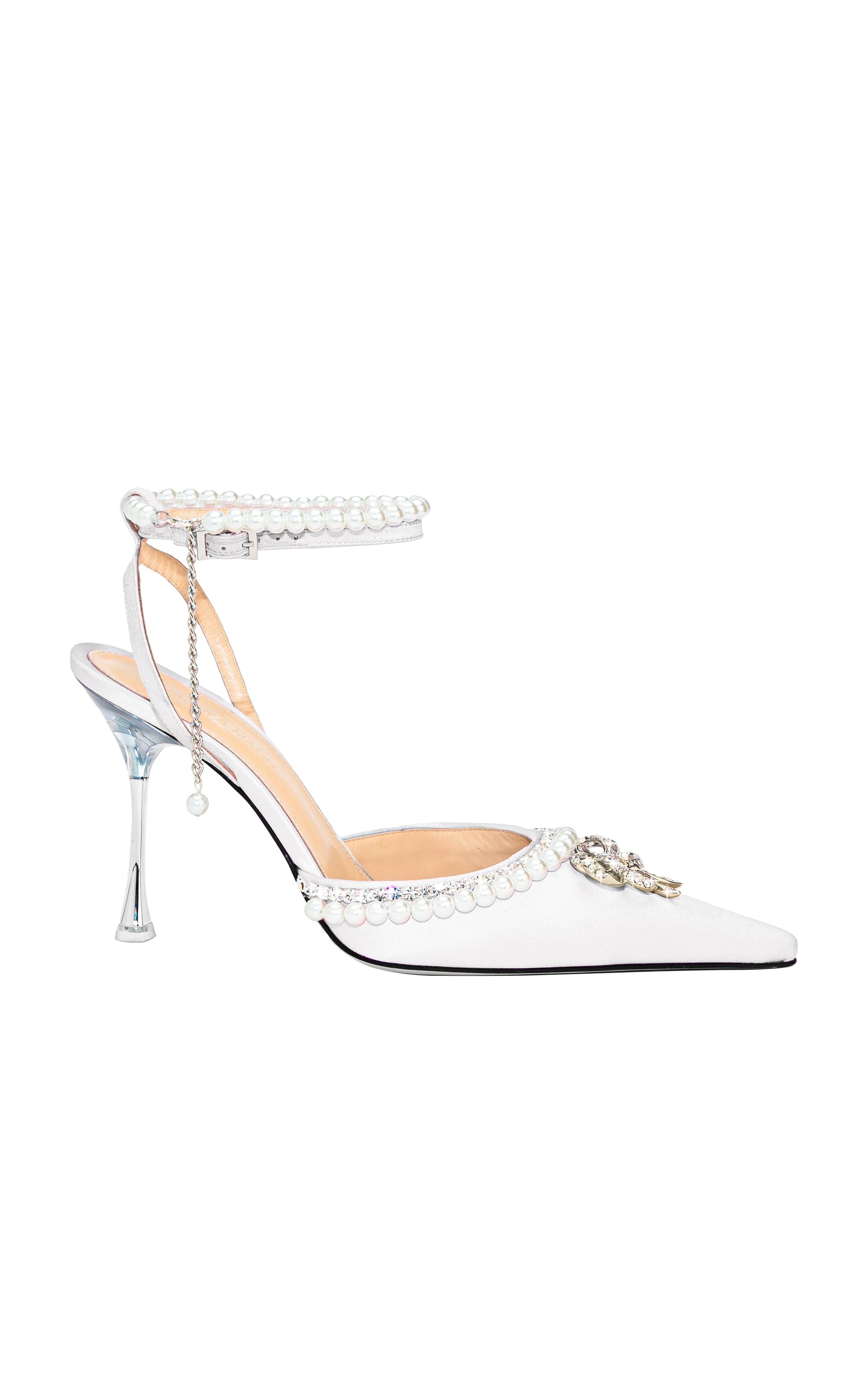 Sophie 100 silk & pearl slingbacks - Ivory Pearl