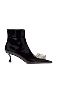 Triple Heart 65 ankle boots in patent leather & rhinestone - Black