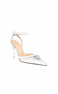 Sophie 100 silk & pearl slingbacks - Ivory Pearl