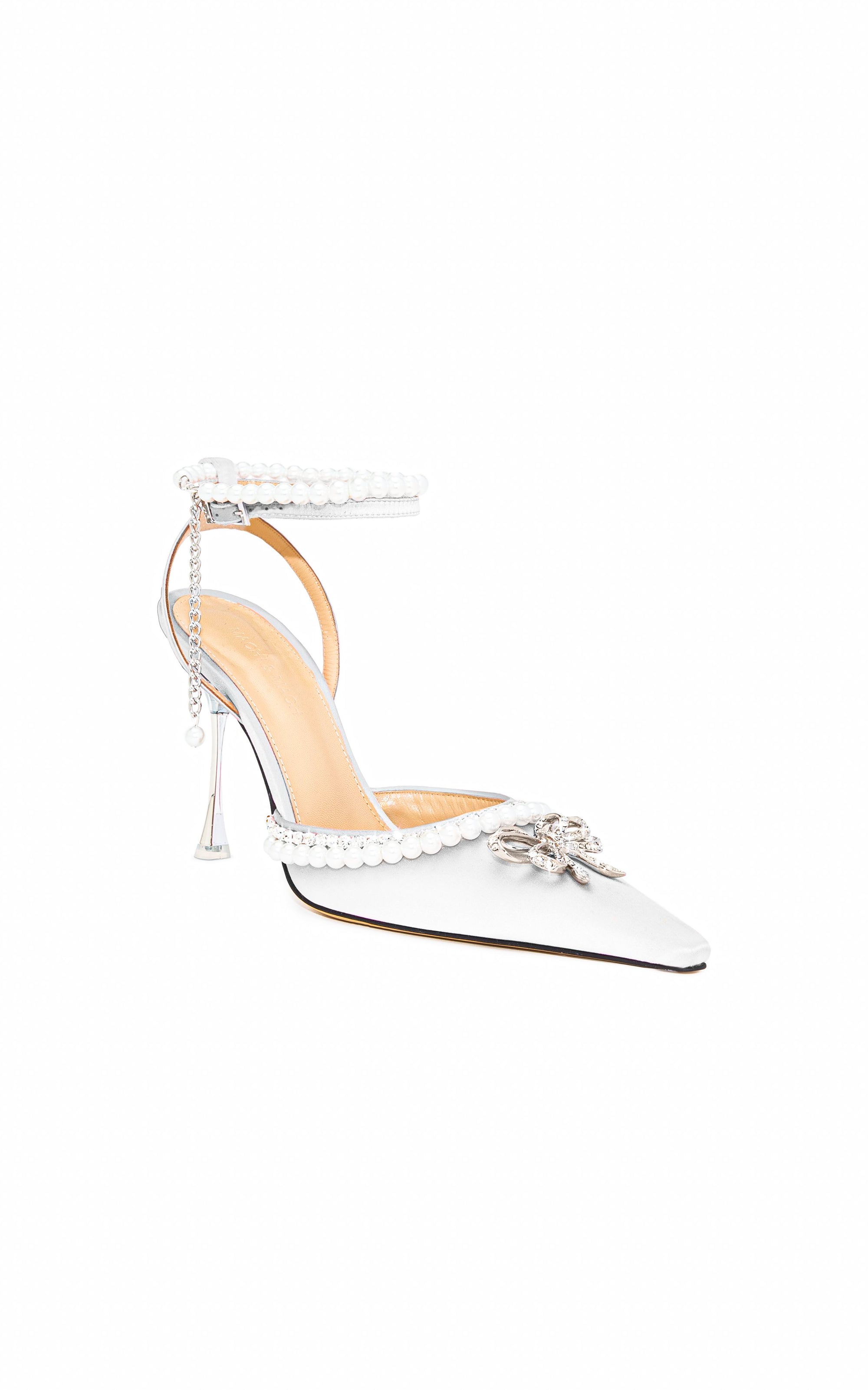 Sophie 100 silk & pearl slingbacks - Ivory Pearl