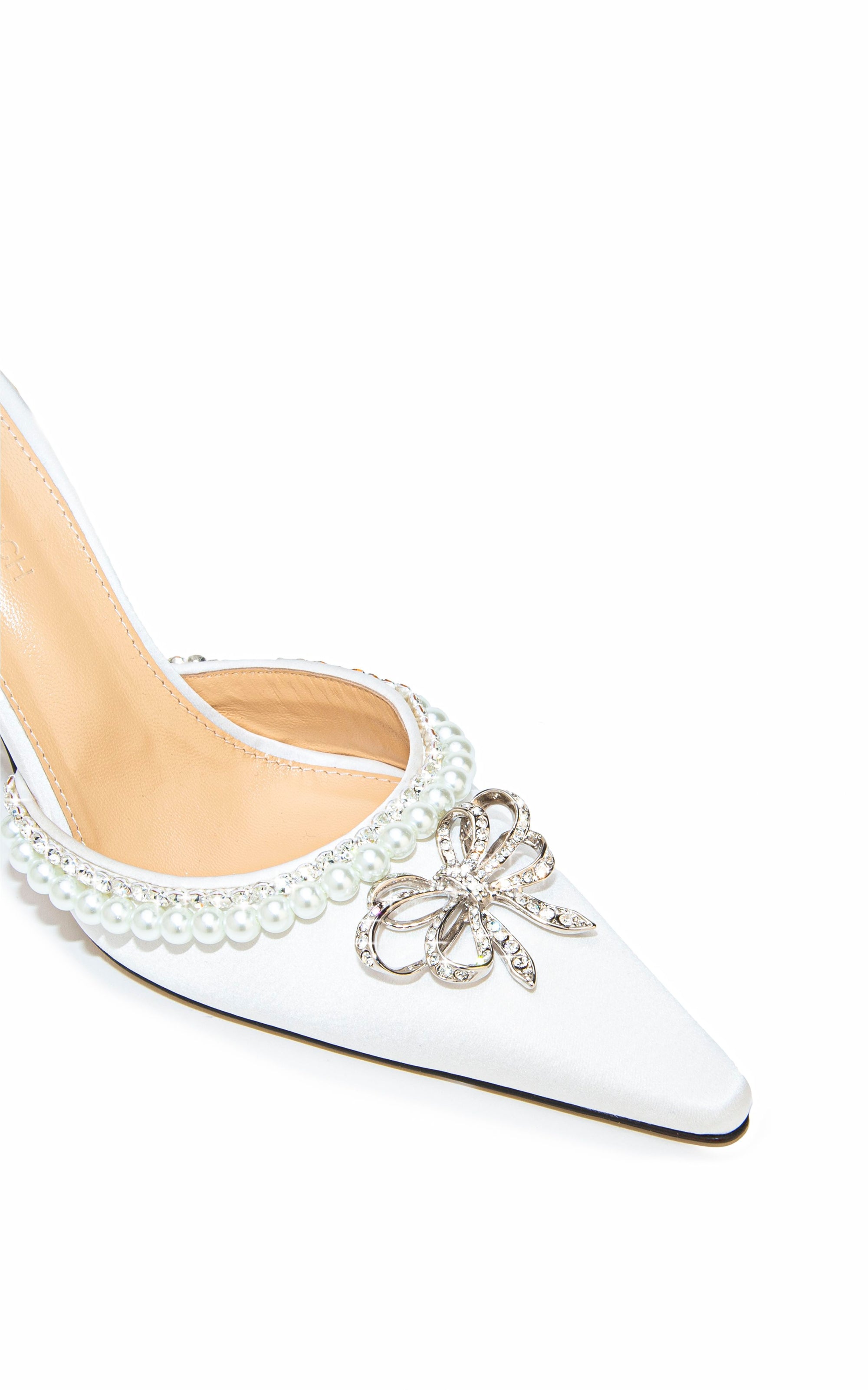 Sophie 100 silk & pearl slingbacks - Ivory Pearl