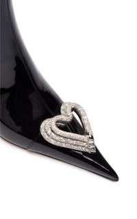 Triple Heart 65 ankle boots in patent leather & rhinestone - Black