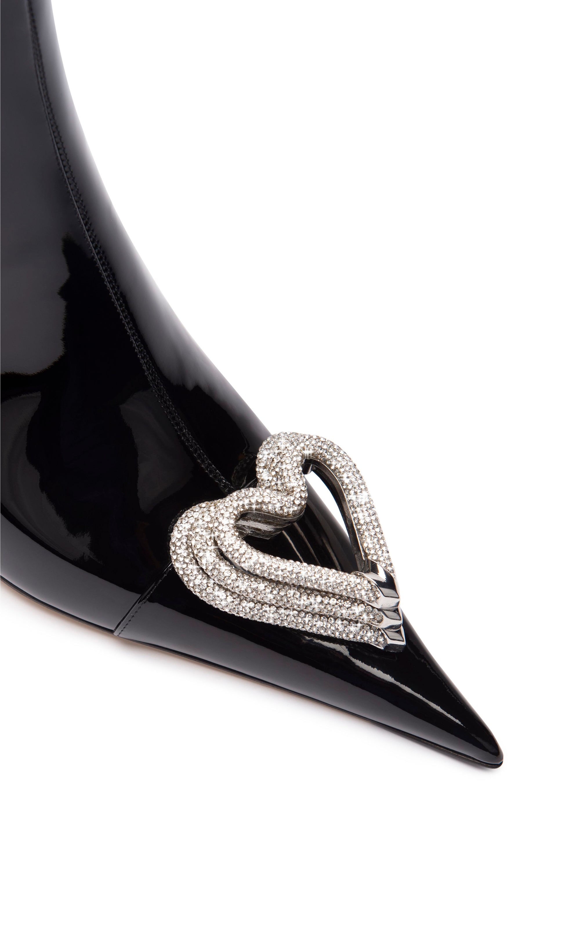 Triple Heart 65 ankle boots in patent leather & rhinestone - Black