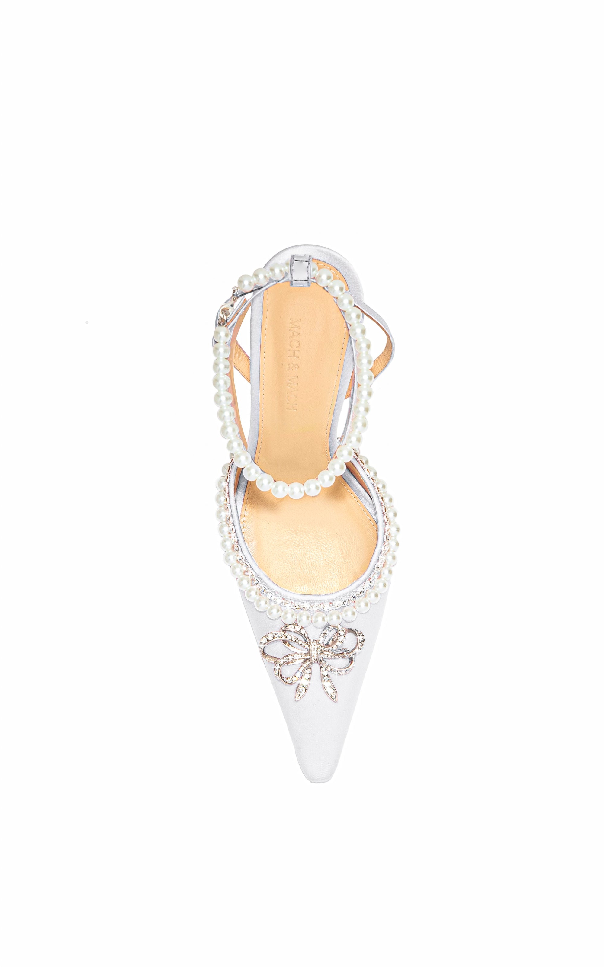 Sophie 100 silk & pearl slingbacks - Ivory Pearl