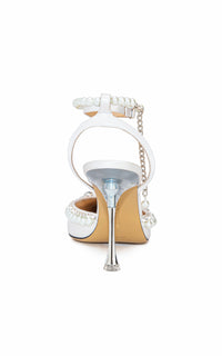 Sophie 100 silk & pearl slingbacks - Ivory Pearl