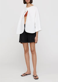 Blouse à encolure nouée - White