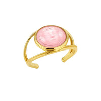 Round Aréthuse cuff bracelet - Clear pearly pink