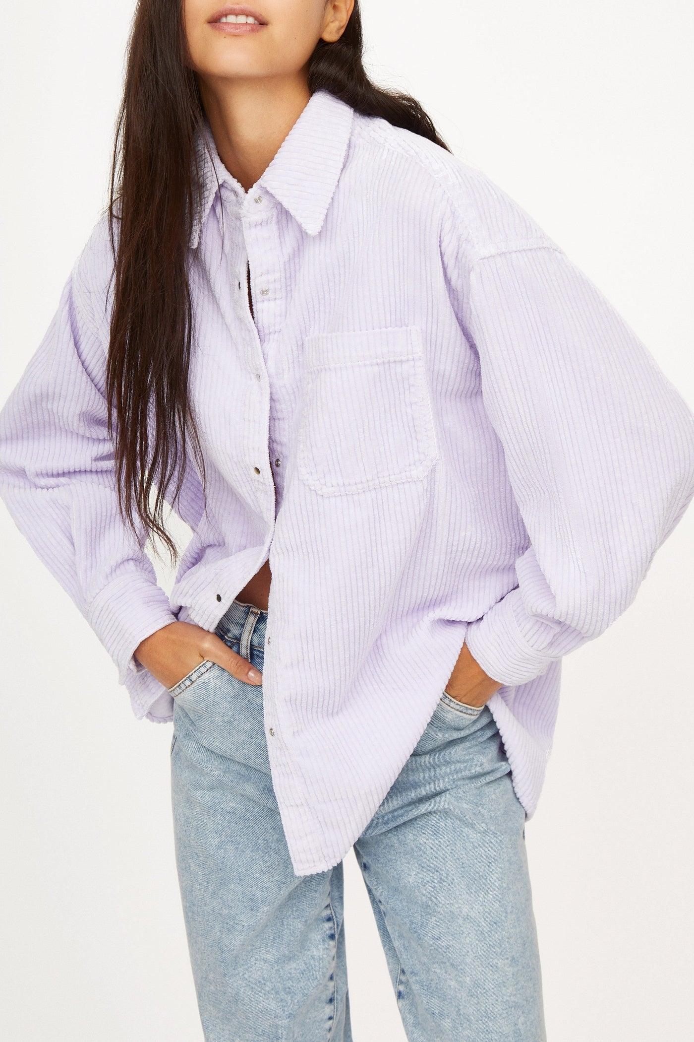 Chemise Mila en velours - Lilas