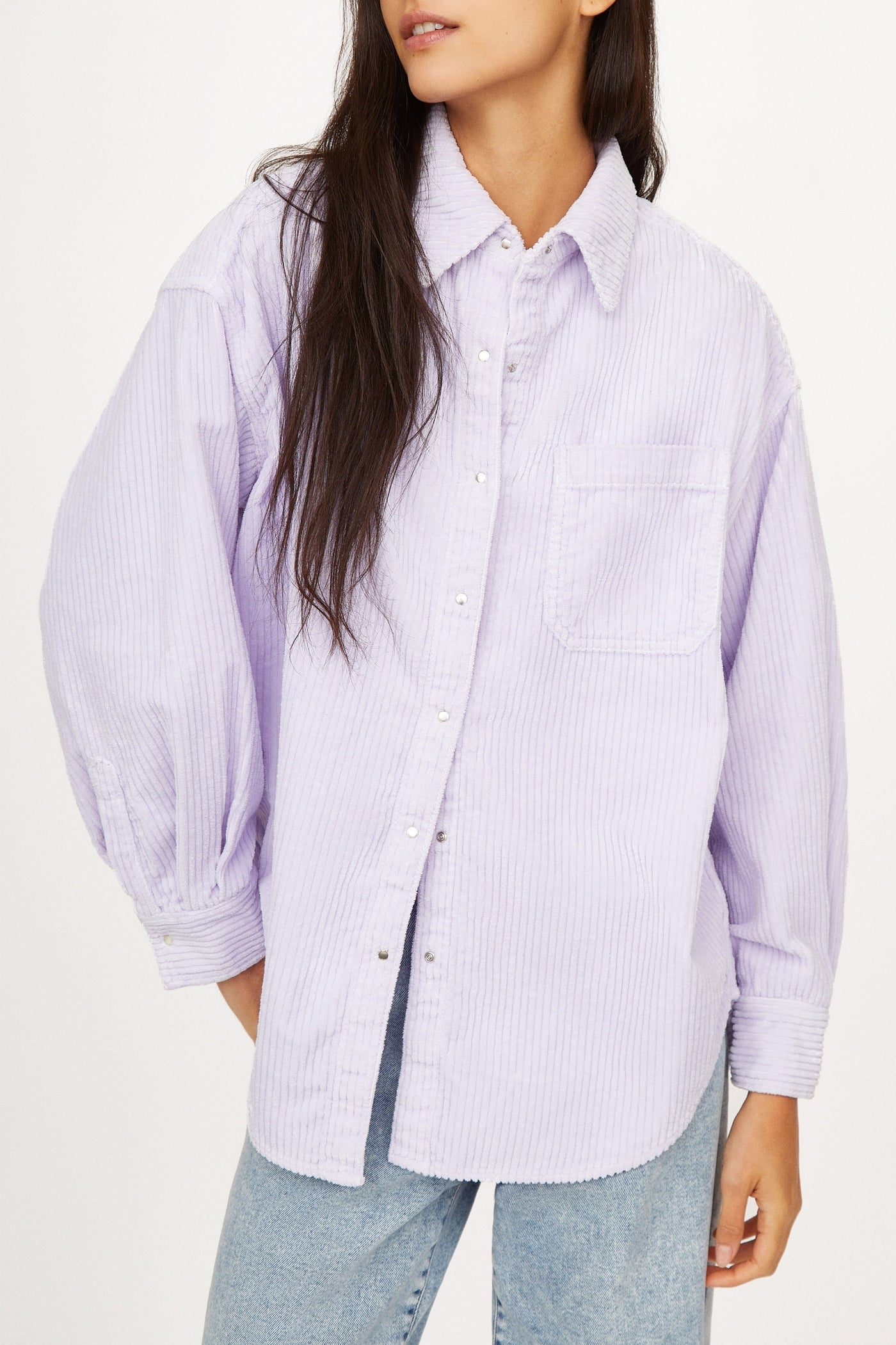 Chemise Mila en velours - Lilas