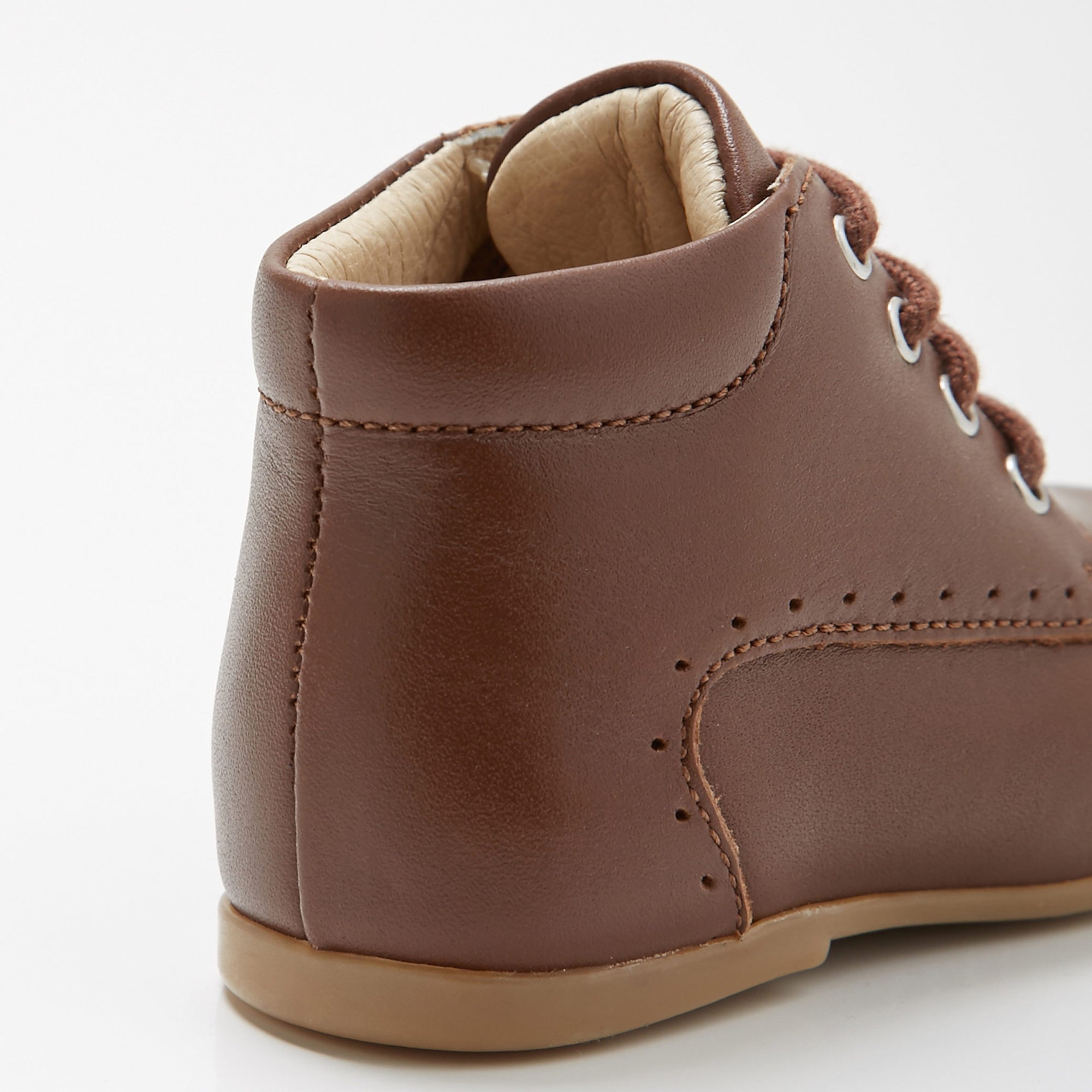 1 QTY / MARRON CLAIR CHAUSSURES CUIR FRIMOUSSE