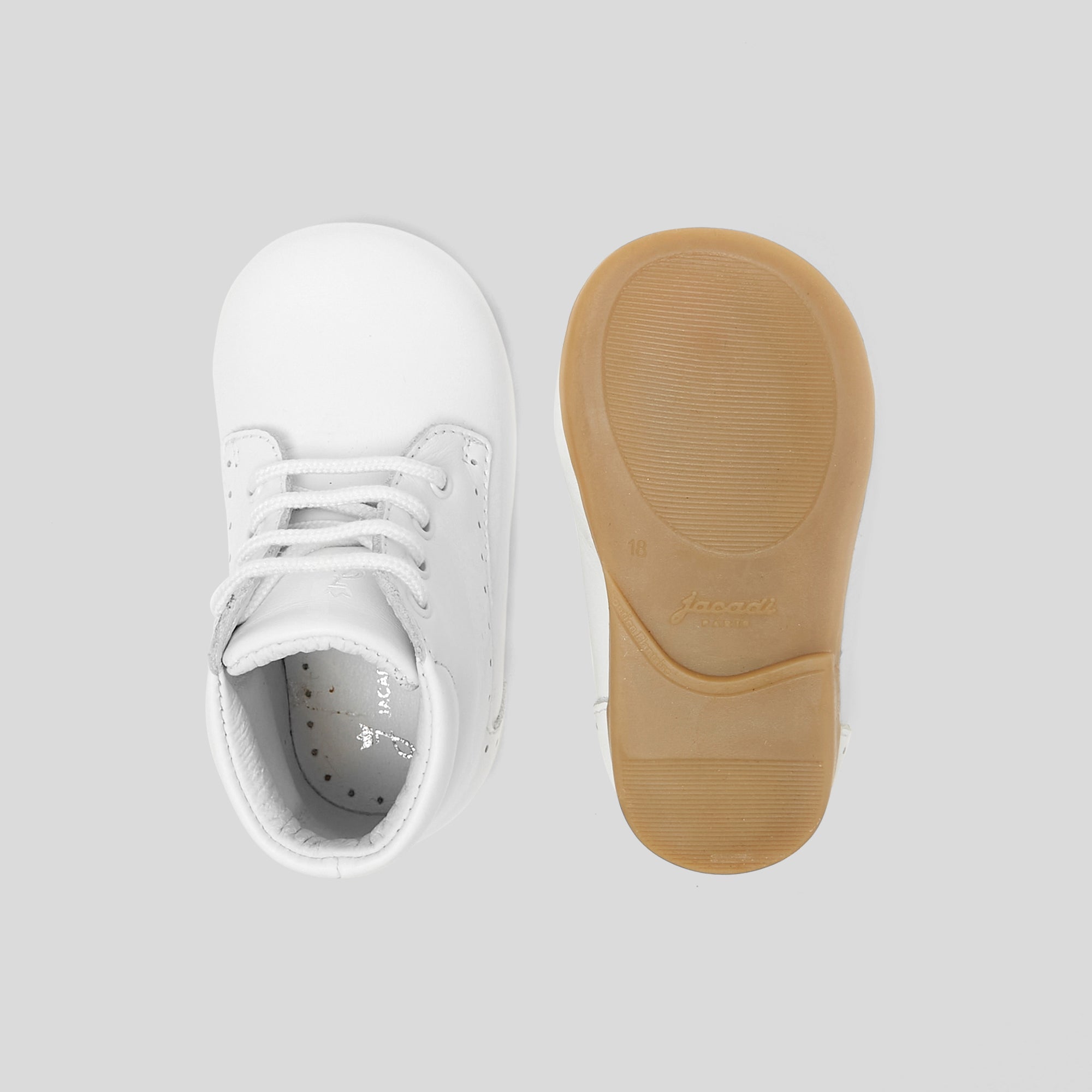 6 QTY / BLANC JACADI CHAUSSURES CUIR FRIMOUSSE