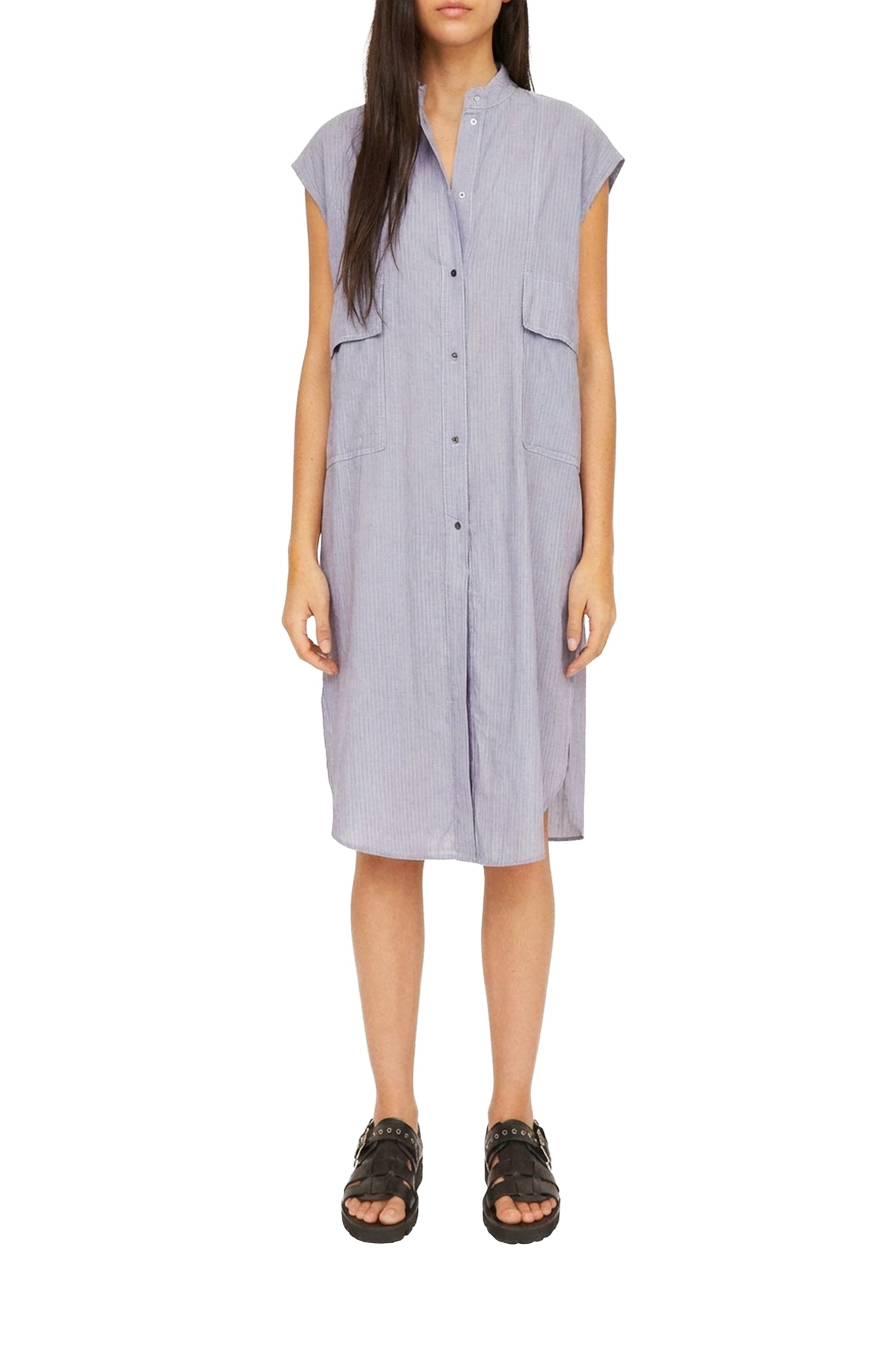 Robe midi Waky en rayures - Denim