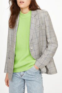 Veste Joseph en carreaux en laine et lin - Nuage