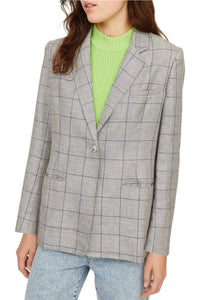 Veste Joseph en carreaux en laine et lin - Nuage