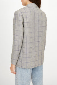 Veste Joseph en carreaux en laine et lin - Nuage
