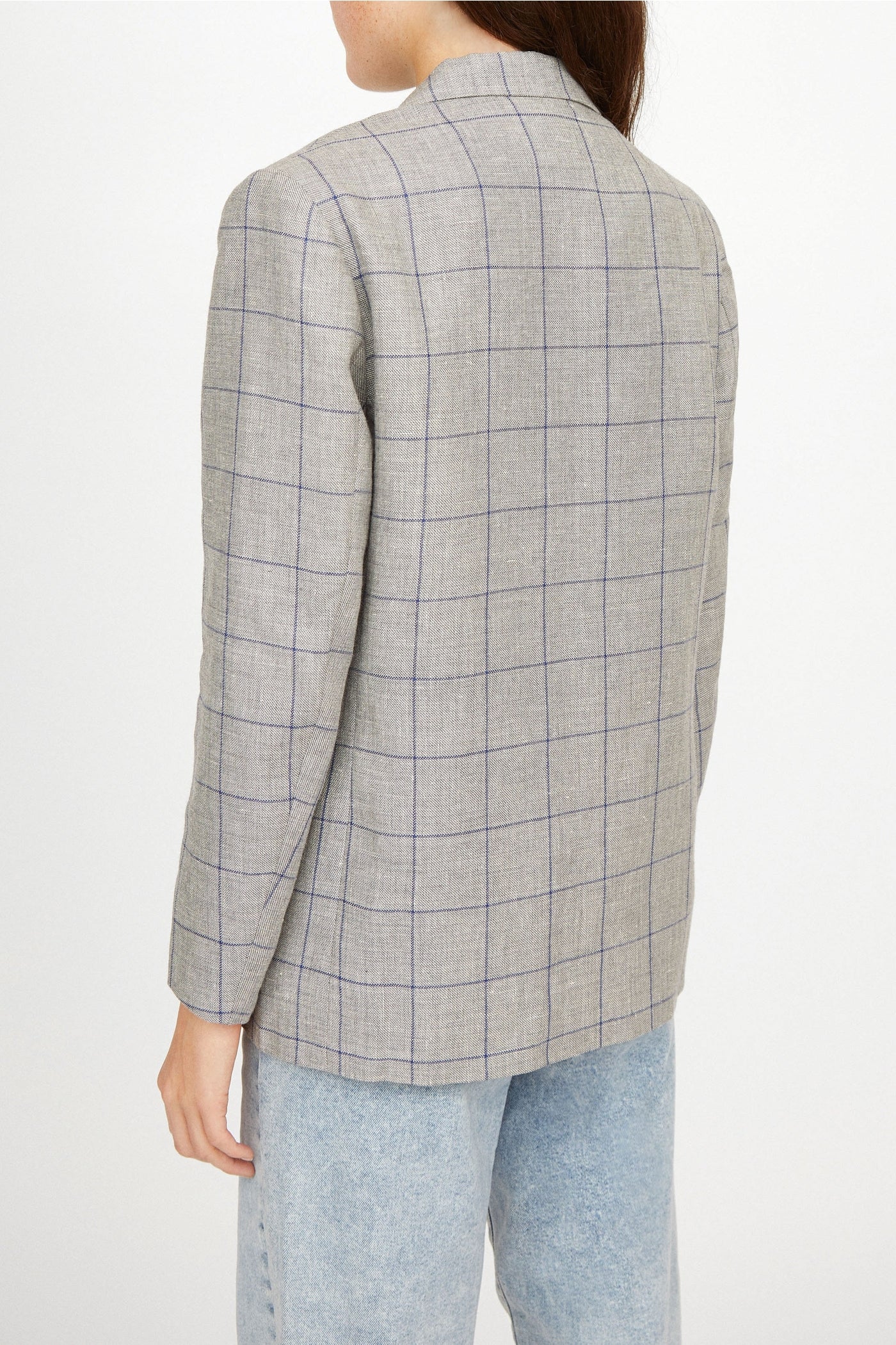 Veste Joseph en carreaux en laine et lin - Nuage