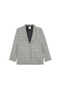 Veste Joseph en carreaux en laine et lin - Nuage