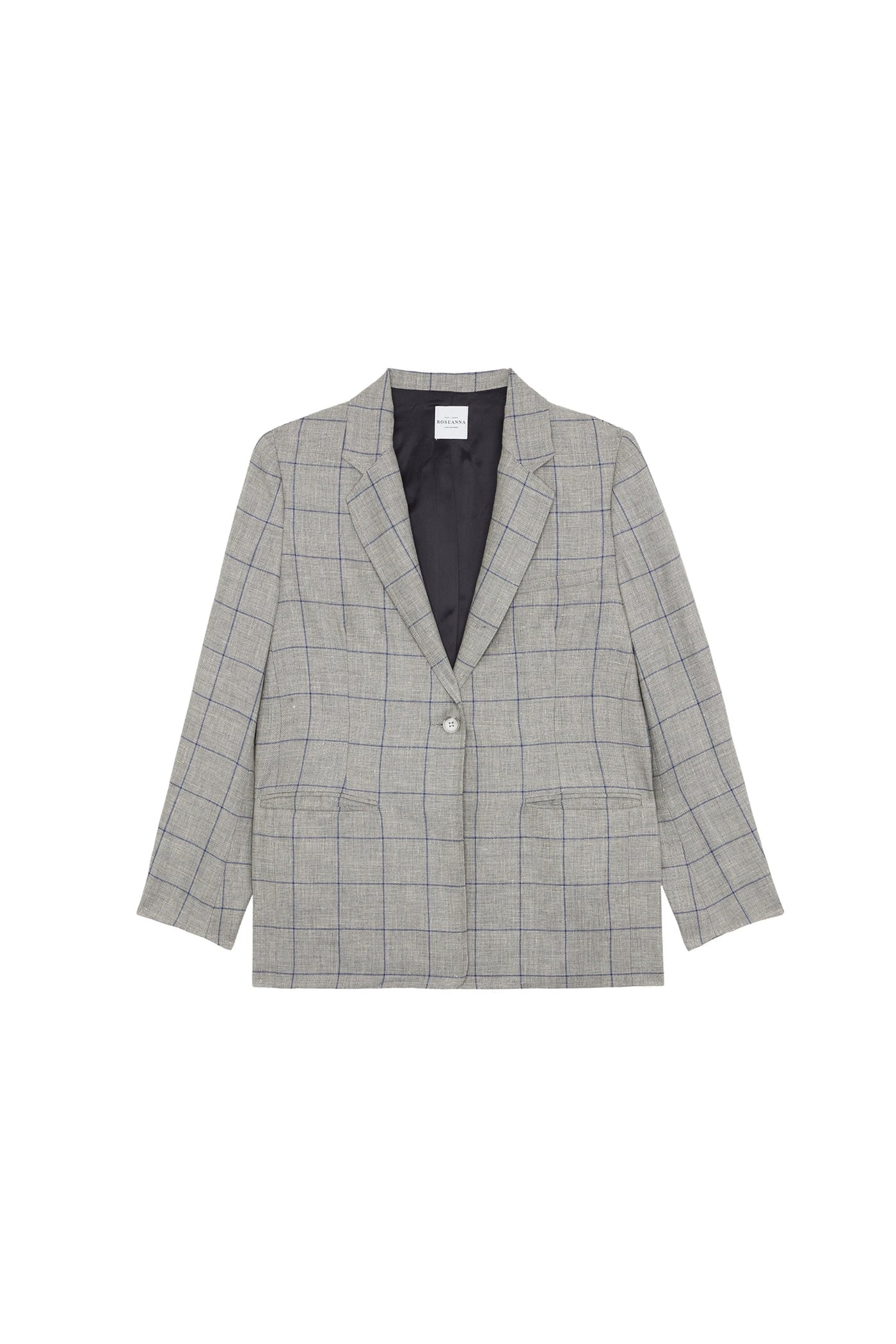 Veste Joseph en carreaux en laine et lin - Nuage