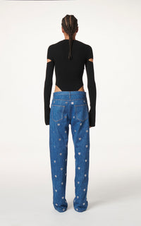 Triple Heart jeans with rhinestones - Blue