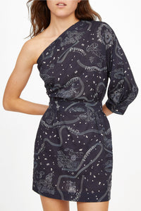 Rimini patterned short dress - Navy