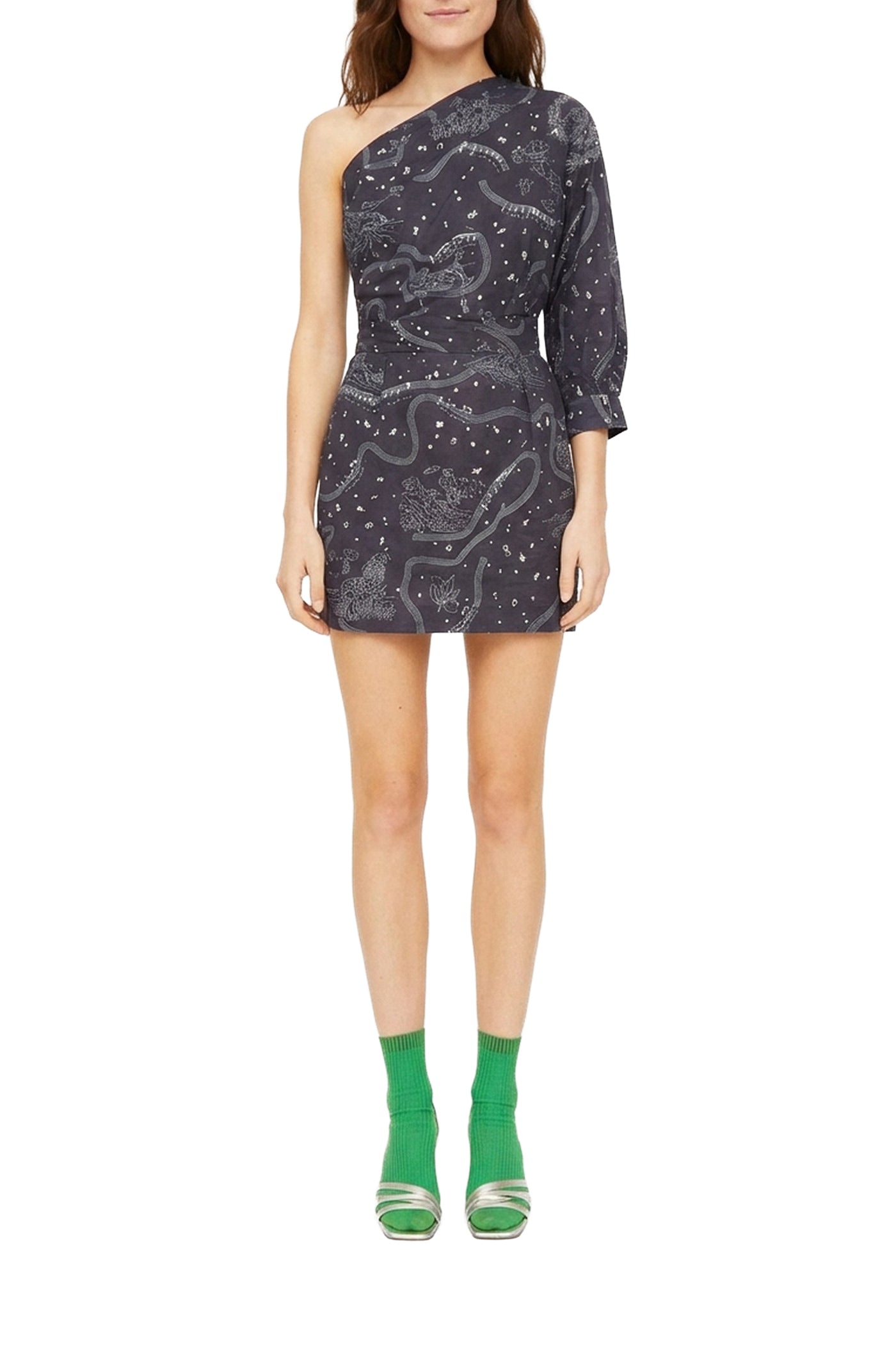 Rimini patterned short dress - Navy
