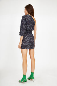 Rimini patterned short dress - Navy