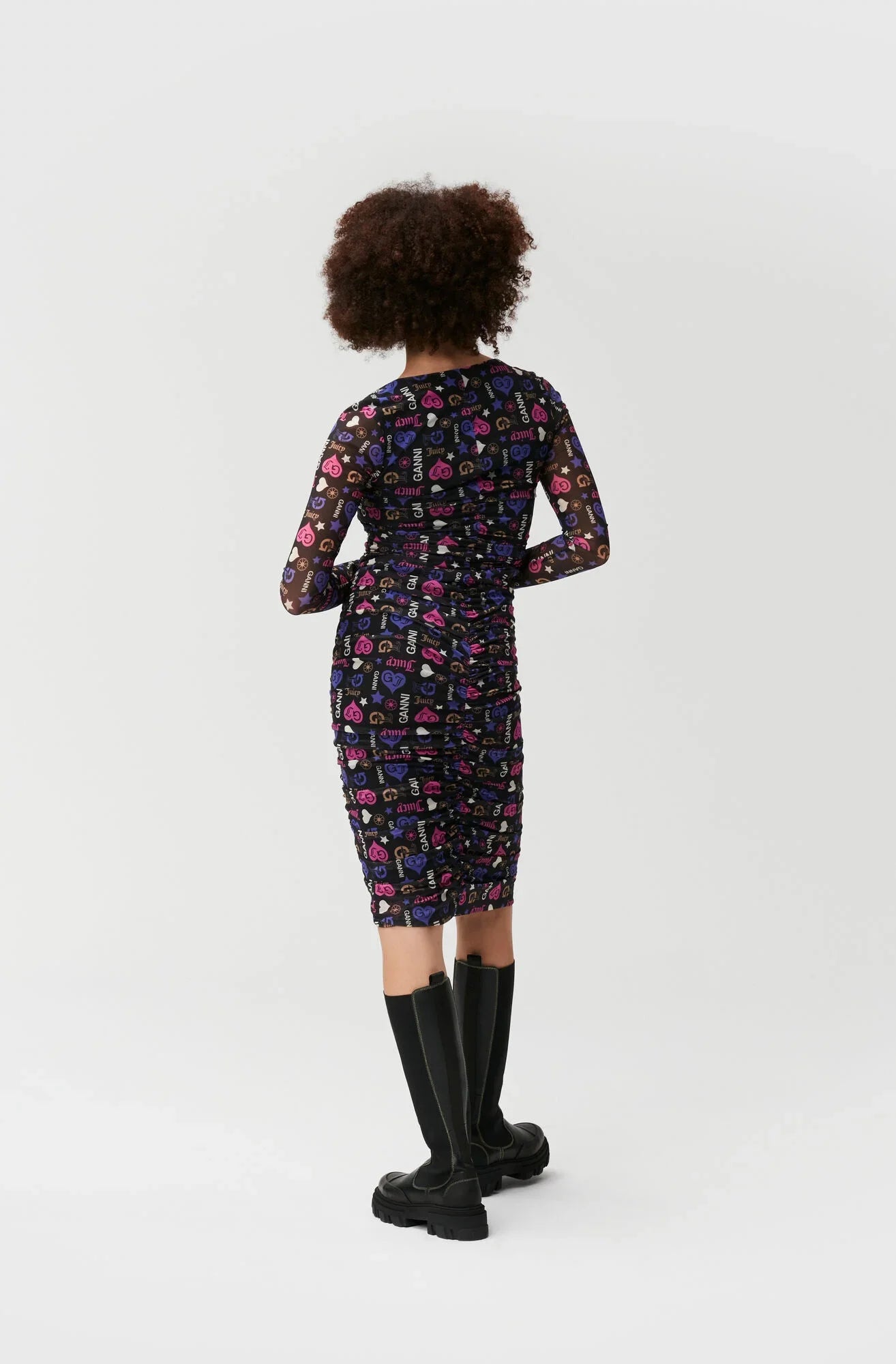Robe midi imprimé en maille - Phantom