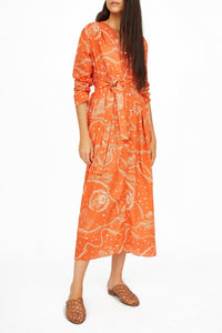 Robe longue Edward à motif - Terre