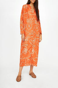 Robe longue Edward à motif - Marine