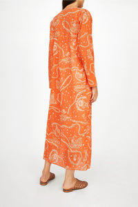 Robe longue Edward à motif - Marine